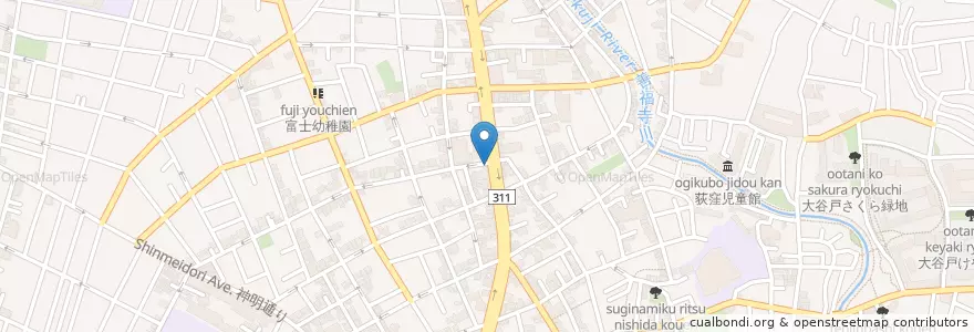 Mapa de ubicacion de らーめん麺心 en Jepun, 東京都, 杉並区.