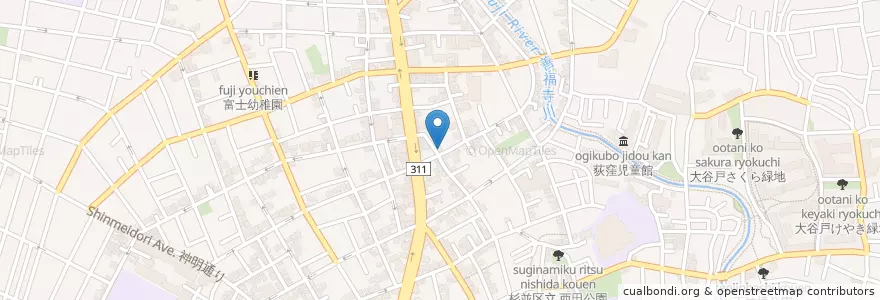 Mapa de ubicacion de 都筑医院 en Japonya, 東京都, 杉並区.