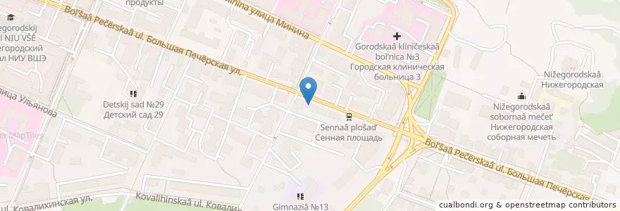 Mapa de ubicacion de Сеть Аптек en Russland, Föderationskreis Wolga, Oblast Nischni Nowgorod, Stadtkreis Nischni Nowgorod.