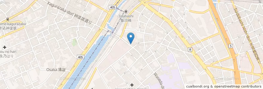Mapa de ubicacion de Dennys飯田橋店 en اليابان, 東京都, 千代田区.