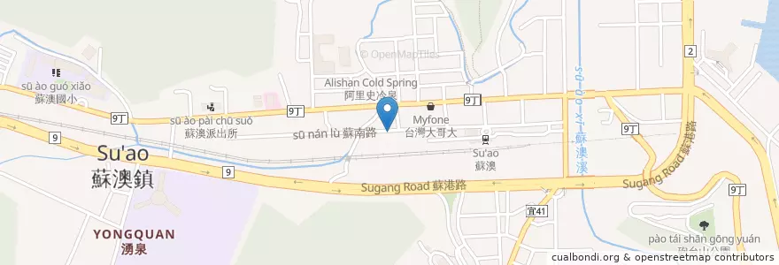 Mapa de ubicacion de 雞肉飯 (Chicken Rice) en Taiwán, Provincia De Taiwán, 宜蘭縣, Su-Ao.