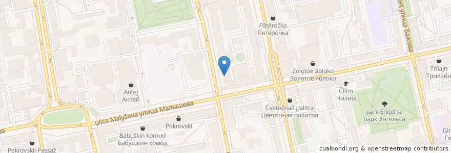 Mapa de ubicacion de Банк Россия en Russie, District Fédéral De L'Oural, Oblast De Sverdlovsk, Городской Округ Екатеринбург.