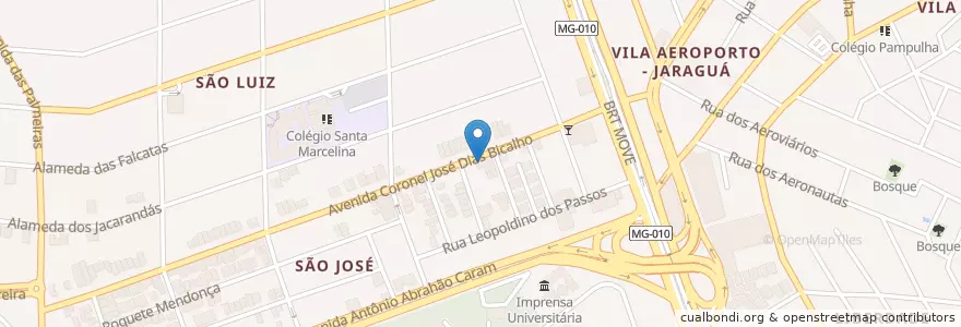Mapa de ubicacion de Pacheco en ブラジル, 南東部地域, ミナス ジェライス, Região Geográfica Intermediária De Belo Horizonte, Região Metropolitana De Belo Horizonte, Microrregião Belo Horizonte, ベロオリゾンテ.