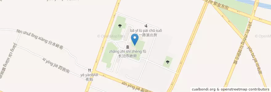 Mapa de ubicacion de 紫金街街道 en 중국, 산시성, 长治市, 潞州区, 紫金街街道.