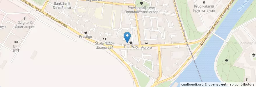 Mapa de ubicacion de Solnce en Russie, District Fédéral Du Nord-Ouest, Oblast De Léningrad, Saint-Pétersbourg, Петроградский Район, Введенский Округ.