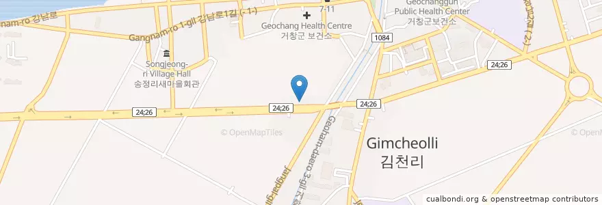 Mapa de ubicacion de 농협주유소 en 韩国/南韓, 庆尚南道, 居昌郡.