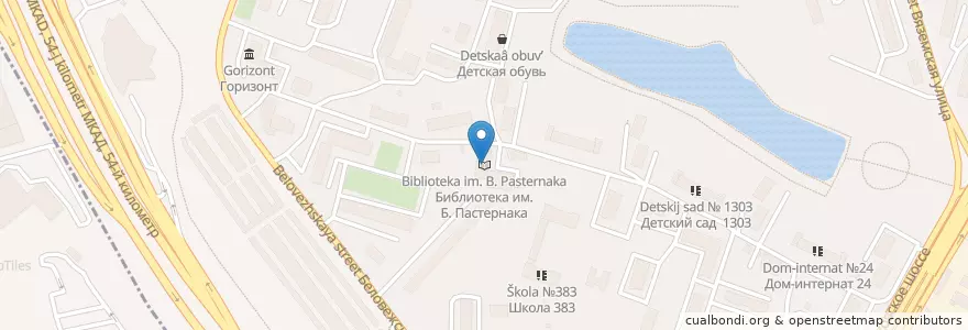 Mapa de ubicacion de Библиотека им. Б. Пастернака en Russia, Central Federal District, Moscow, Western Administrative Okrug, Mozhaysky District.