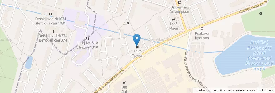Mapa de ubicacion de Трика en Россия, Центральный Федеральный Округ, Москва, Восточный Административный Округ, Район Новогиреево.