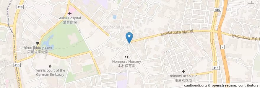 Mapa de ubicacion de Sendaizakaue en Japan, Tokyo, Minato.