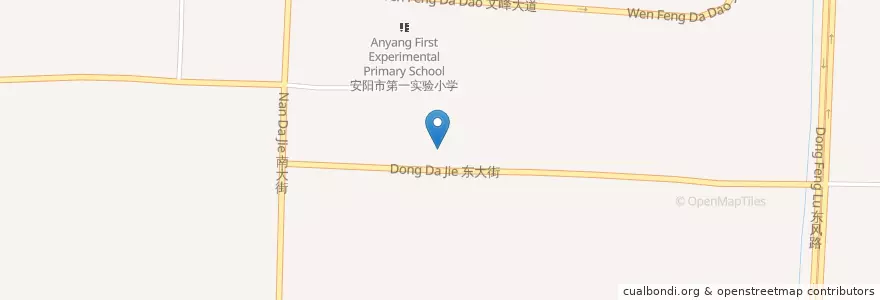Mapa de ubicacion de 东大街街道 en China, Henan, 安阳市, 文峰区, 东大街街道.