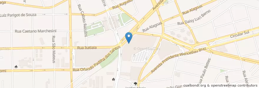 Mapa de ubicacion de Nissei Shopping Palladium en Brasil, Región Sur, Estado De Paraná, Região Geográfica Intermediária De Curitiba, Região Metropolitana De Curitiba, Microrregião De Curitiba, Curitiba.