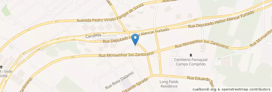 Mapa de ubicacion de Auto Posto Lua Nova en ブラジル, 南部地域, パラナ, Região Geográfica Intermediária De Curitiba, Região Metropolitana De Curitiba, Microrregião De Curitiba, クリチバ.