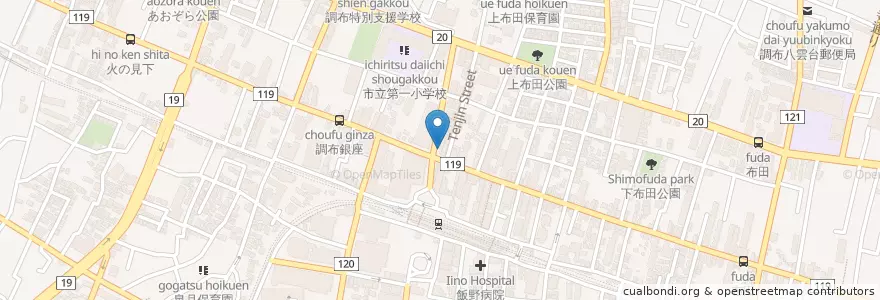Mapa de ubicacion de マクドナルド en Japan, 東京都, 調布市.