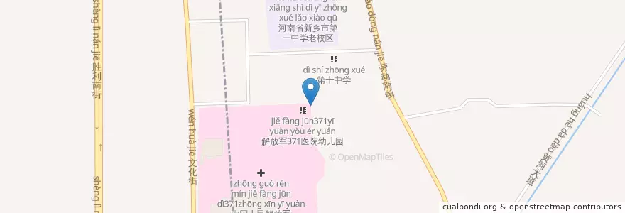 Mapa de ubicacion de 文化街街道 en 中国, 河南省, 新乡市, 红旗区, 文化街街道.