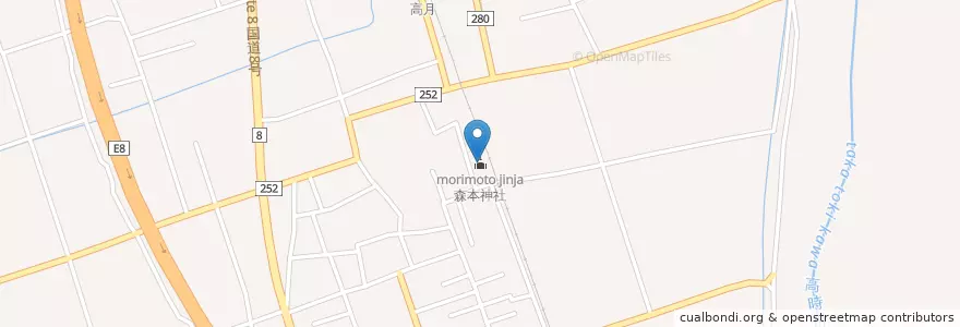 Mapa de ubicacion de 森本神社 en Giappone, Prefettura Di Shiga, 長浜市.