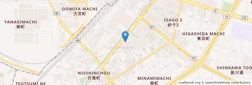 Mapa de ubicacion de 炭火焼肉 大将軍 (Daishogun) en Japan, Kanagawa Prefecture, Kawasaki, Kawasaki Ward.