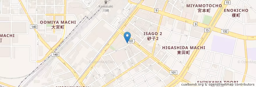 Mapa de ubicacion de 魚がし日本一 (Uogachi Nihon-ichi) en ژاپن, 神奈川県, 川崎市, 川崎区.