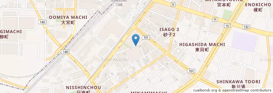 Mapa de ubicacion de アルカサール (Alcázar) en Japan, 神奈川県, 川崎市, 川崎区.