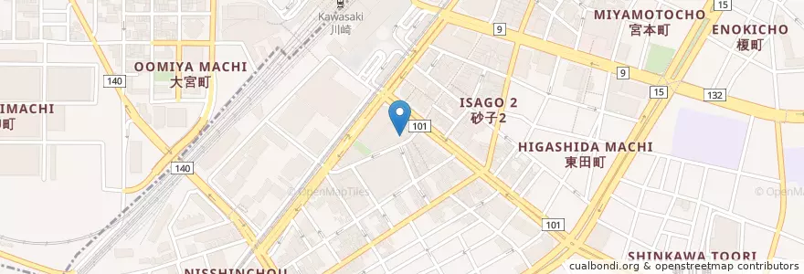 Mapa de ubicacion de ちょいのみてい (Choinomi-tei) en 일본, 가나가와현, 川崎市, 川崎区.
