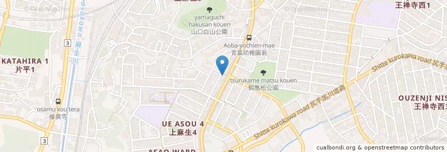 Mapa de ubicacion de 山口台歯科 en 日本, 神奈川県, 川崎市, 麻生区.