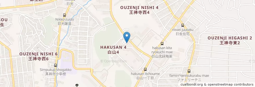 Mapa de ubicacion de 川崎白山郵便局 en Giappone, Prefettura Di Kanagawa, 川崎市, 麻生区.