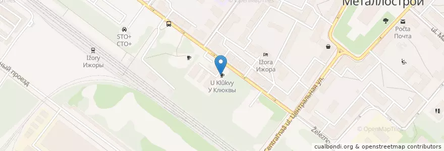 Mapa de ubicacion de У Клюквы en Russland, Föderationskreis Nordwest, Oblast Leningrad, Sankt Petersburg, Колпинский Район, Металлострой.