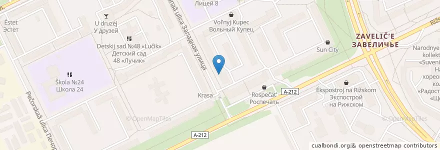 Mapa de ubicacion de Кулинария en Rusland, Северо-Западный Федеральный Округ, Oblast Pskov, Псковский Район, Городской Округ Псков.