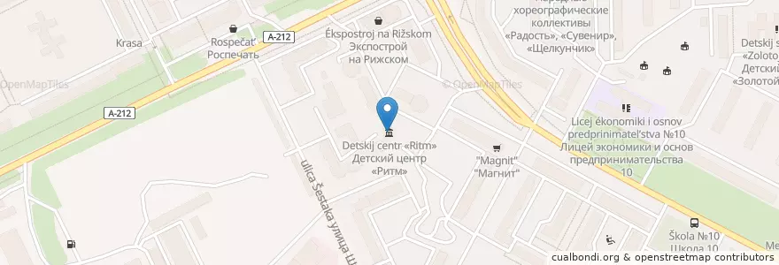 Mapa de ubicacion de Детский центр «Ритм» en Russland, Föderationskreis Nordwest, Oblast Pskow, Псковский Район, Городской Округ Псков.