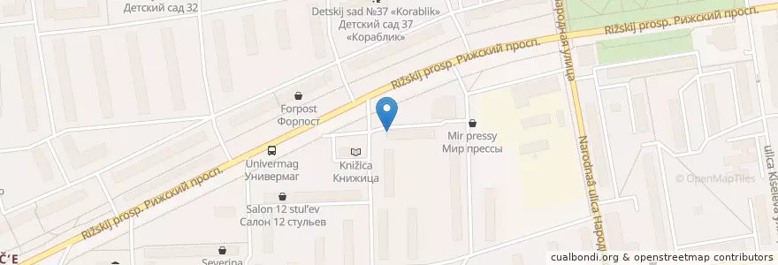 Mapa de ubicacion de Аптека 003 en Russland, Föderationskreis Nordwest, Oblast Pskow, Псковский Район, Городской Округ Псков.