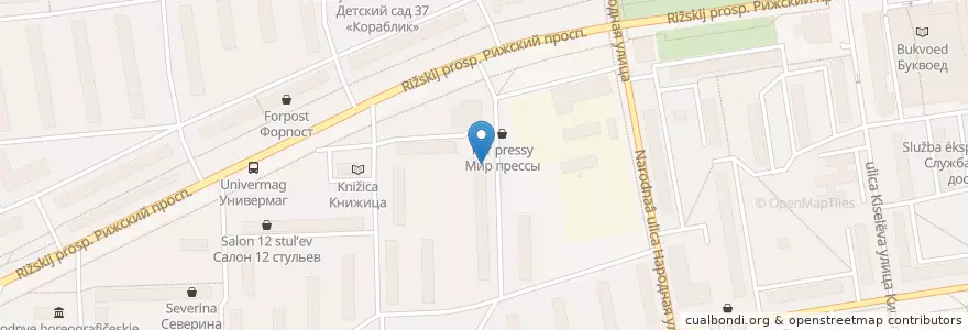 Mapa de ubicacion de Аптека 003 en Russia, Северо-Западный Федеральный Округ, Oblast' Di Pskov, Псковский Район, Городской Округ Псков.