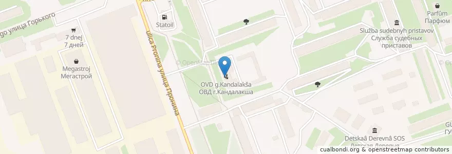 Mapa de ubicacion de ОВД г.Кандалакша en Rusia, Северо-Западный Федеральный Округ, Óblast De Múrmansk, Кандалакшский Район, Городское Поселение Кандалакша.