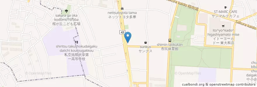 Mapa de ubicacion de バーミヤン玉川上水店 en 日本, 東京都.