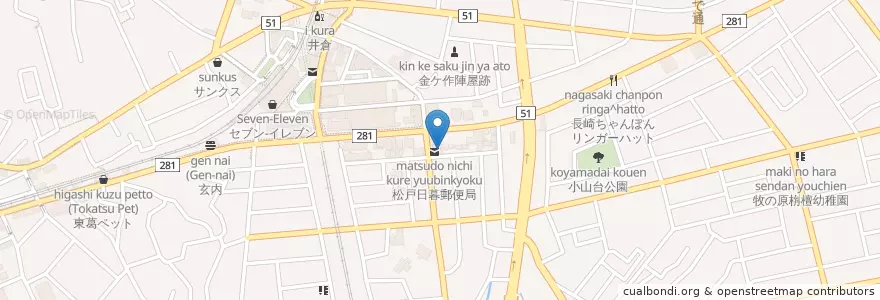 Mapa de ubicacion de 日暮歯科医院 en Jepun, 千葉県, 松戸市.