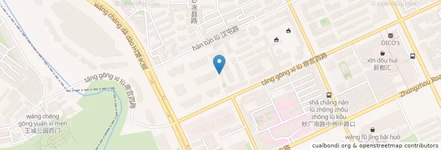 Mapa de ubicacion de 汉屯路街道 en China, Henan, 洛阳市, 西工区.