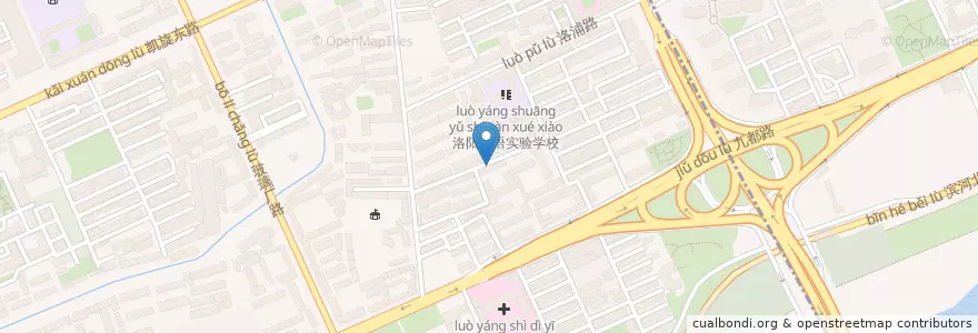 Mapa de ubicacion de 凯旋东路街道 en 中国, 河南省, 洛陽市, 西工区, 凯旋东路街道.