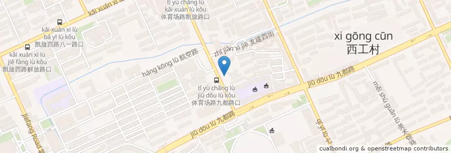 Mapa de ubicacion de 西工街道 en 中国, 河南省, 洛阳市, 西工区, 西工街道.