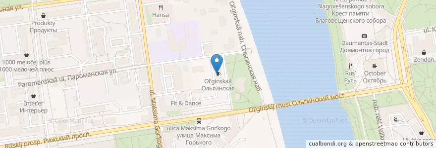 Mapa de ubicacion de Ольгинская en Rusland, Северо-Западный Федеральный Округ, Oblast Pskov, Псковский Район, Городской Округ Псков.