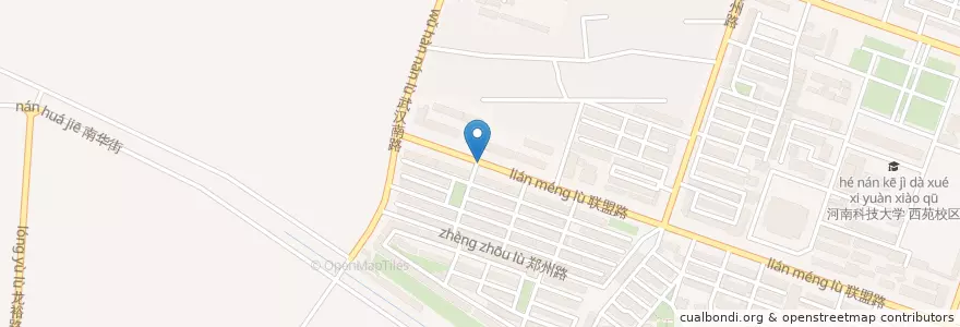 Mapa de ubicacion de 郑州路街道 en China, Henan, 洛阳市, 涧西区, 郑州路街道.
