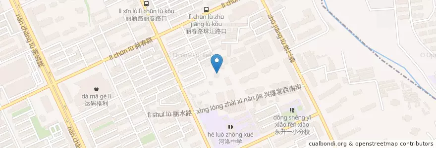 Mapa de ubicacion de 珠江路街道 en China, Henan, 洛阳市, 涧西区, 珠江路街道.