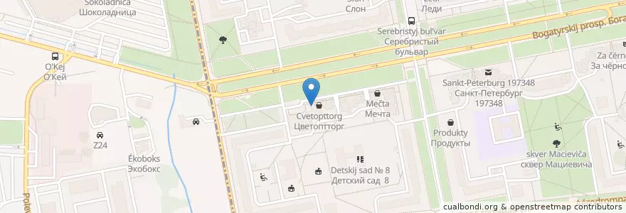 Mapa de ubicacion de Сбербанк en Russie, District Fédéral Du Nord-Ouest, Oblast De Léningrad, Saint-Pétersbourg, Приморский Район.