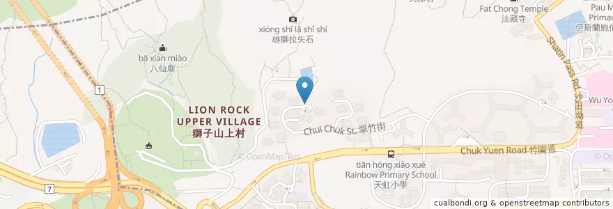 Mapa de ubicacion de 翠竹花園 Tsui Chuk Garden en China, Guangdong, Hong Kong, Kowloon, Wilayah Baru, 黃大仙區 Wong Tai Sin District.