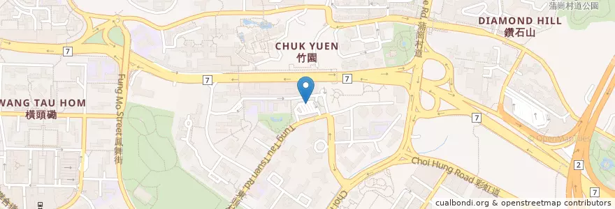 Mapa de ubicacion de 黃大仙 Wong Tai Sin en 中国, 広東省, 香港, 九龍, 新界, 黃大仙區 Wong Tai Sin District.
