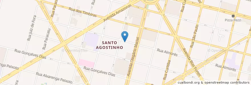 Mapa de ubicacion de Taxi Aymorés en ブラジル, 南東部地域, ミナス ジェライス, Região Geográfica Intermediária De Belo Horizonte, Região Metropolitana De Belo Horizonte, Microrregião Belo Horizonte, ベロオリゾンテ.
