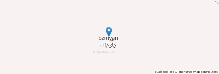 Mapa de ubicacion de Bozmian en Iran, Fars Province, Marvdasht County, بخش سیدان, دهستان رحمت, Bozmian.