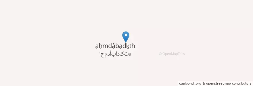 Mapa de ubicacion de احمدآباد کته en إیران, محافظة فارس, مقاطعة مرودشت, بخش سیدان, دهستان رحمت, احمدآباد کته.