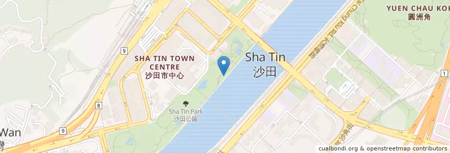 Mapa de ubicacion de Power&Cycle en China, Guangdong, Hong Kong, Wilayah Baru, 沙田區 Sha Tin District.