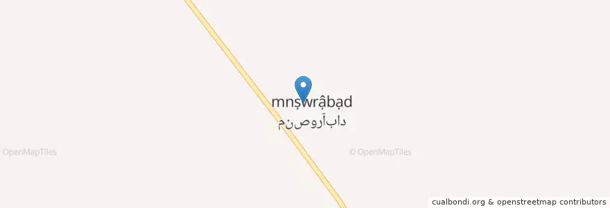 Mapa de ubicacion de منصورآباد en Iran, Fars, شهرستان مرودشت, بخش سیدان, دهستان خفرک علیا, منصورآباد.