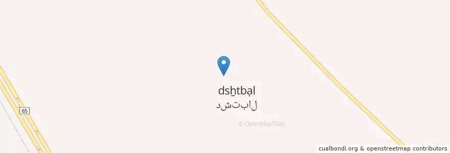 Mapa de ubicacion de دشتبال en Iran, Fars, شهرستان مرودشت, بخش سیدان, دهستان خفرک علیا, دشتبال.