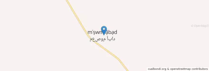 Mapa de ubicacion de معصوم‌آباد en Irão, استان فارس, شهرستان مرودشت, بخش درودزن, دهستان ابرج, معصوم‌آباد.