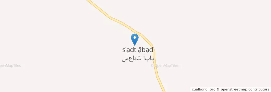 Mapa de ubicacion de سعادت‌آباد en ایران, استان فارس, شهرستان مرودشت, بخش درودزن, دهستان ابرج, سعادت‌آباد.